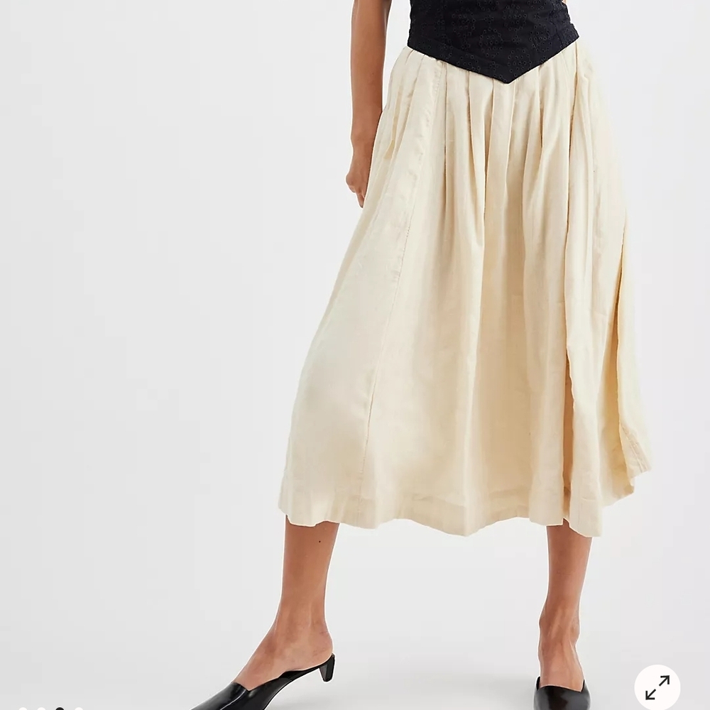 Free People Cream A-Line Skirt